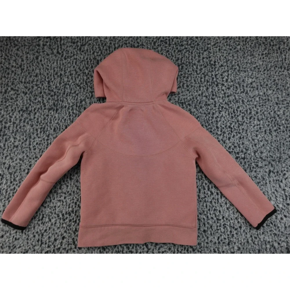 Nike Tech Fleece Full Zip Hoodie Girls Size 5 Pink CU9223-603 Excellent